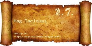 Mag Tacitusz névjegykártya